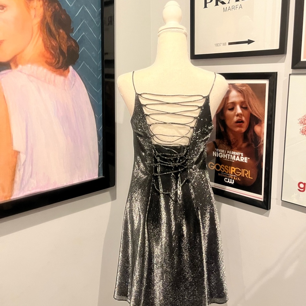 Rachel Green’s Laundry by Shelli Segal Silver/Black Dress S - Picture 6 of 7